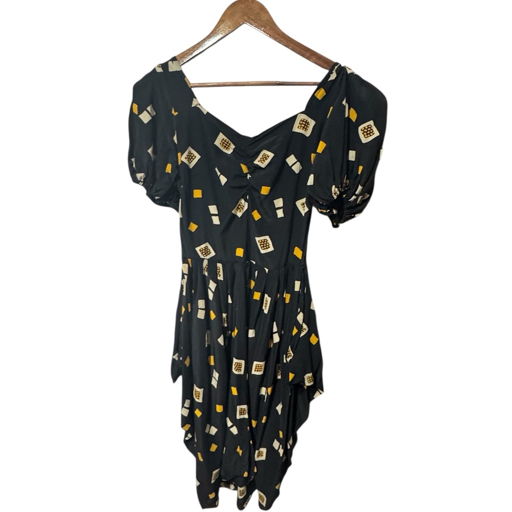 Hype Black and Gold Asymmetrical Dress